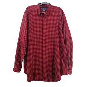 Polo by Ralph Lauren Red and Black Checkered Casual Button Down Shirt
